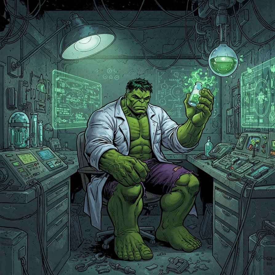 Hulk In Lab The incredible Hulk - A Cure by mort-aux-arts on DeviantArt
