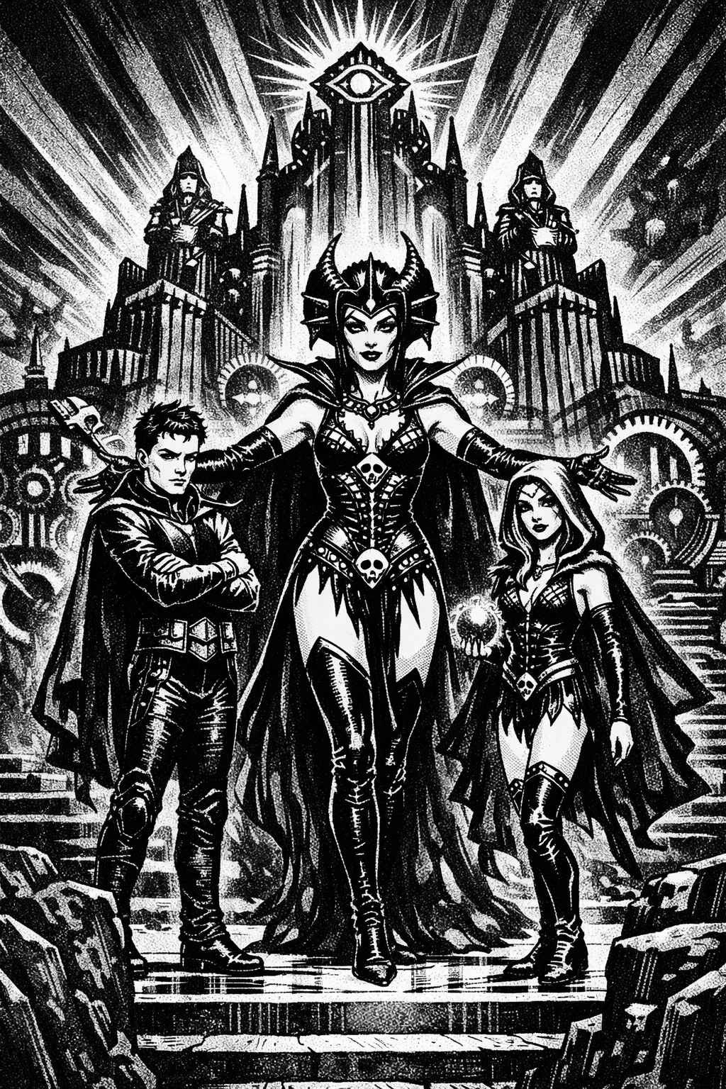 Mistara Evil Lyn proud mom with Hexor and Mistara by mort-aux-arts on DeviantArt