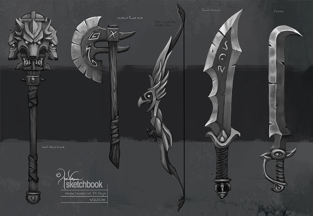 Weapon Sketches by churro818 on DeviantArt