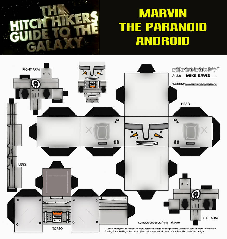 Marvin the Paranoid Android by mikedaws on DeviantArt