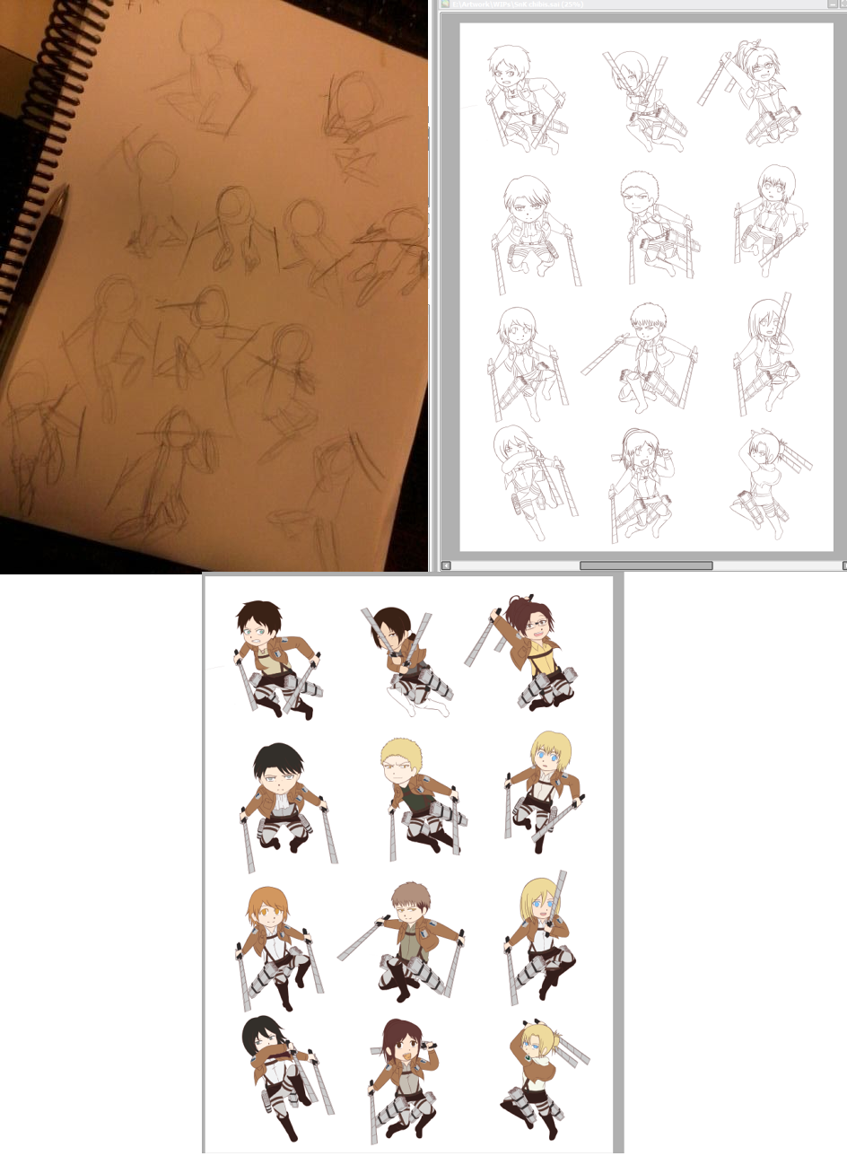 Attack on Titan chibi progress