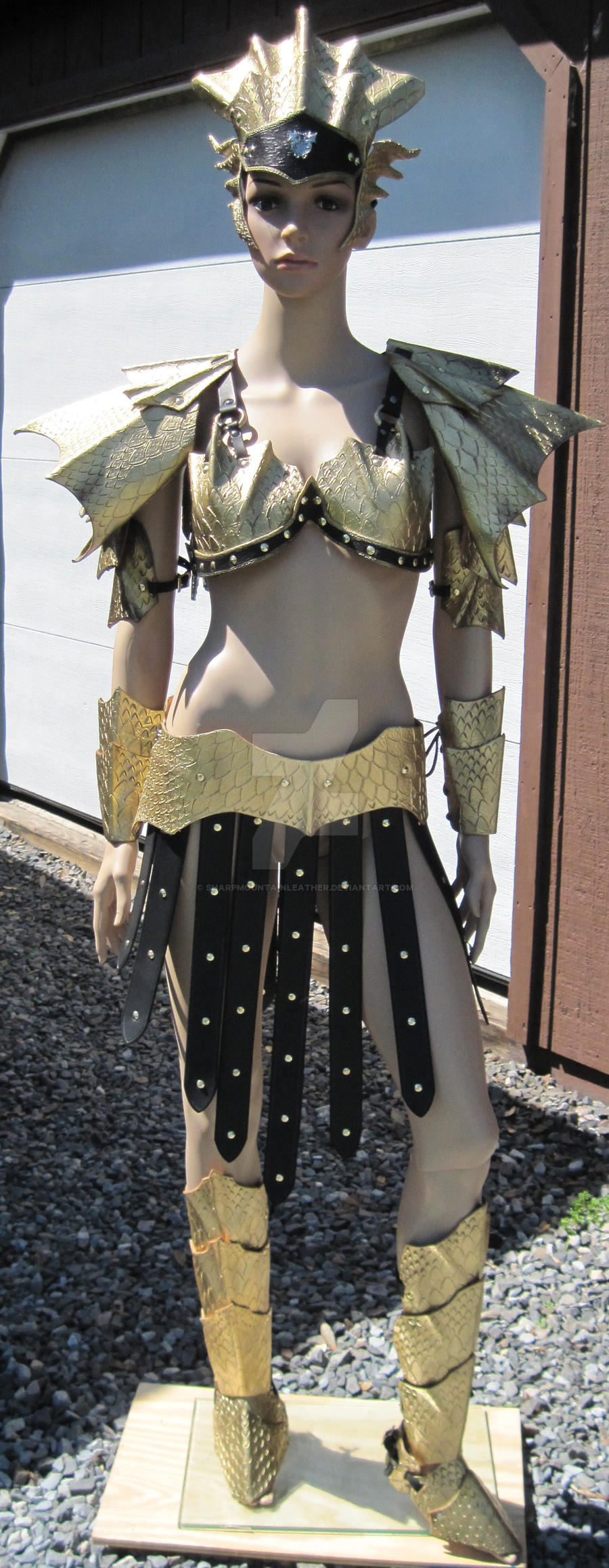 Ladies Dragon Scale armor set by Sharpmountainleather on DeviantArt