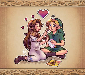 Romani and Link on Valentine's Day (Majora's Mask)