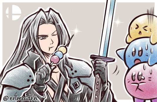 Sephiroth and the Kirby Dango Daikazoku (SSBU)