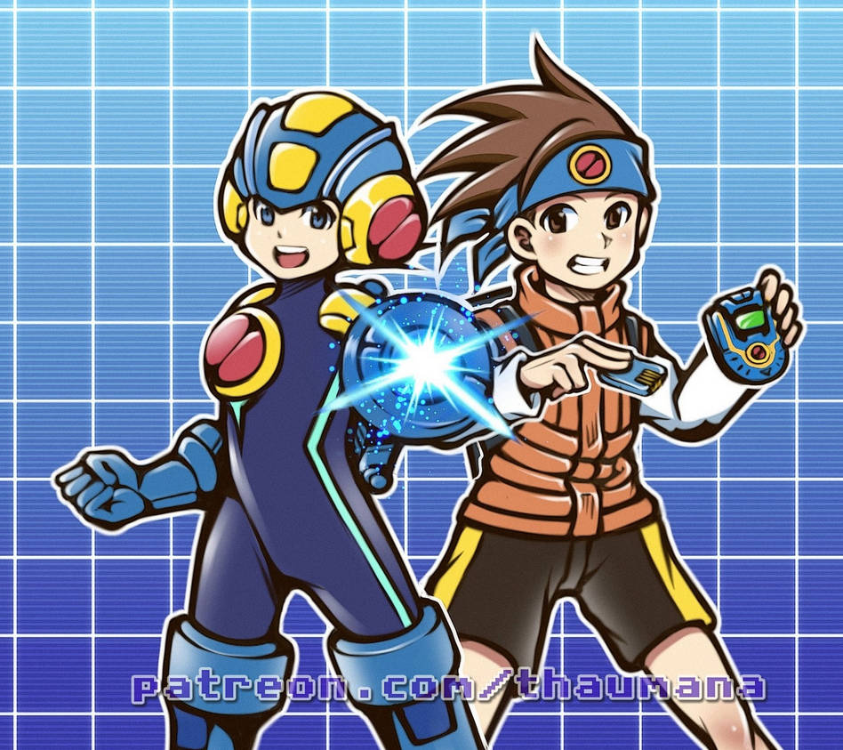 MegaMan.Exe and Lan (Battle Network) by Thaumana on DeviantArt