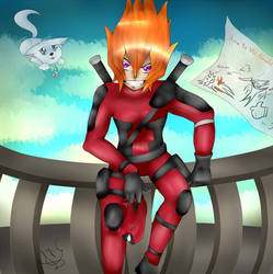 Vector wearing a Deadpool-Cosplay by Sarana-Kaname