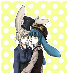 White rabbit and March hare