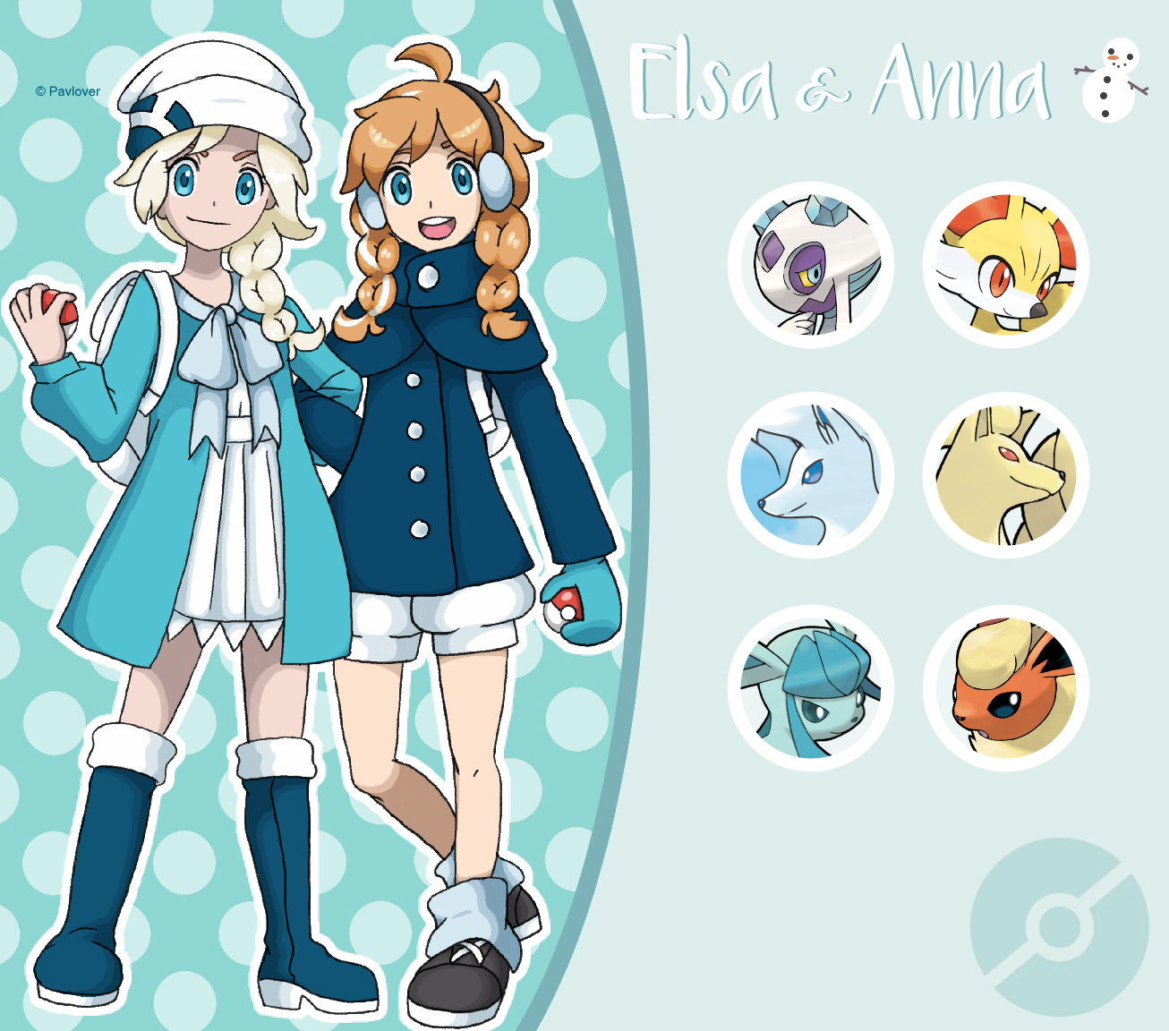 Disney Pokemon trainer : Elsa and Anna