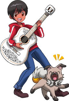 Commission : Miguel with his Rockruff named Piedra