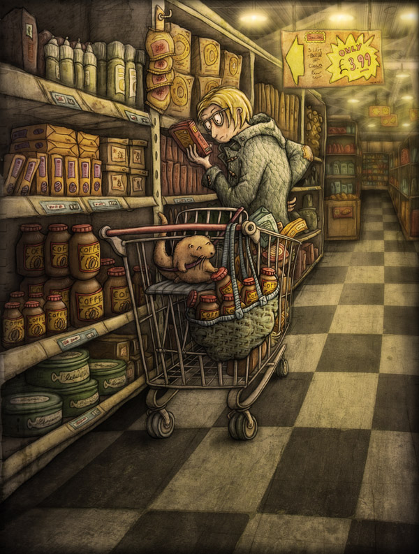 Otter in the supermarket