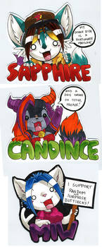 sapphire, candince, miw badges