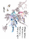 Chinese wisteria, Inktober 7-2017 by MirielVinya