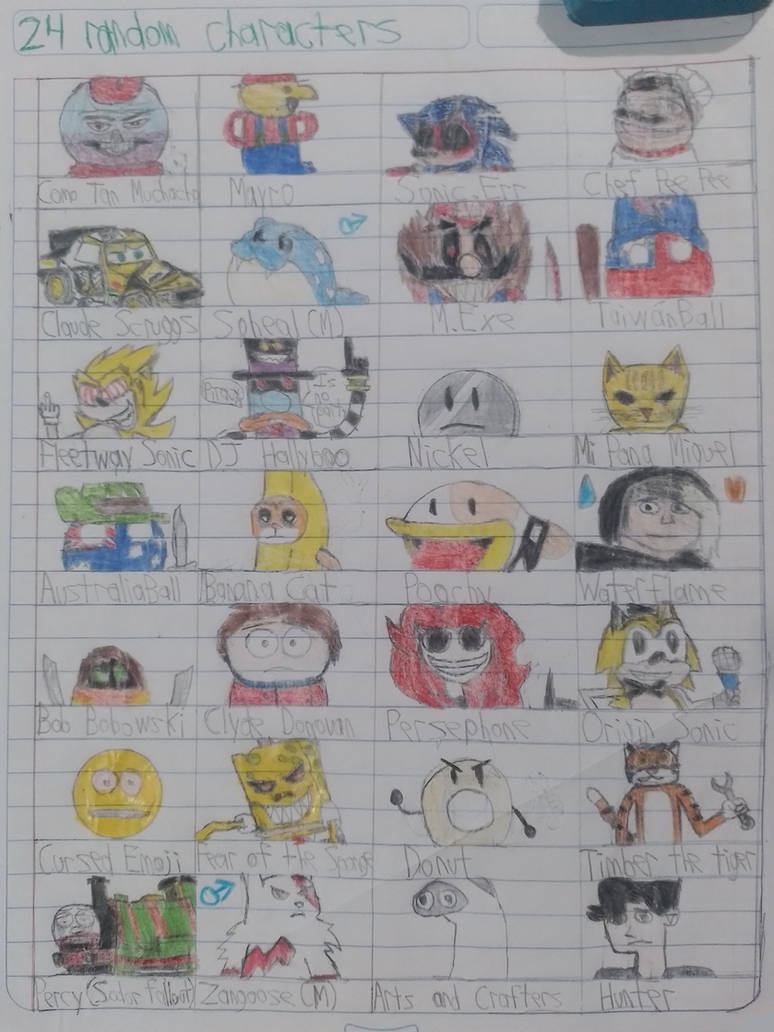 24 random characters part 2 by Clocker14 on DeviantArt