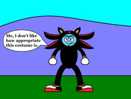 Grouchy Smurf Dressed As Shadow the Hedgehog