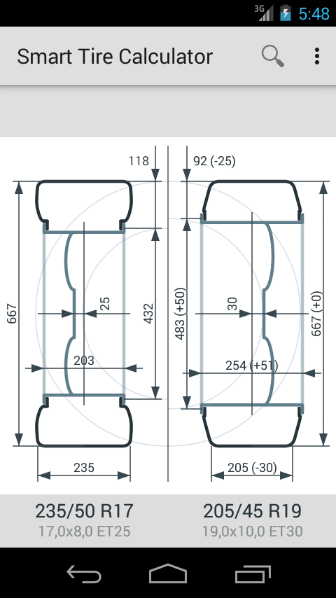 Tire Calcultaor App (Android)