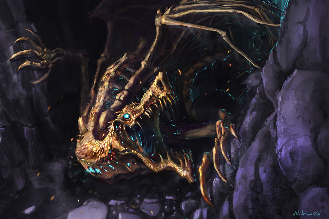 Golden Dracolich by badbaddog Golden Dracolich by badbaddog