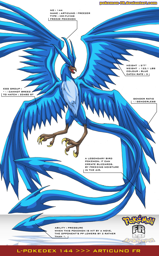 ◓ Pokédex Completa: Articuno (Pokémon) Nº 144