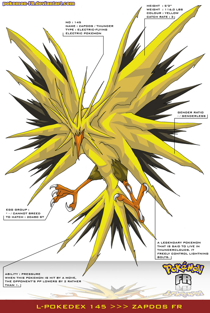 145 Shiny Zapdos (My Version) by Geilsun on DeviantArt