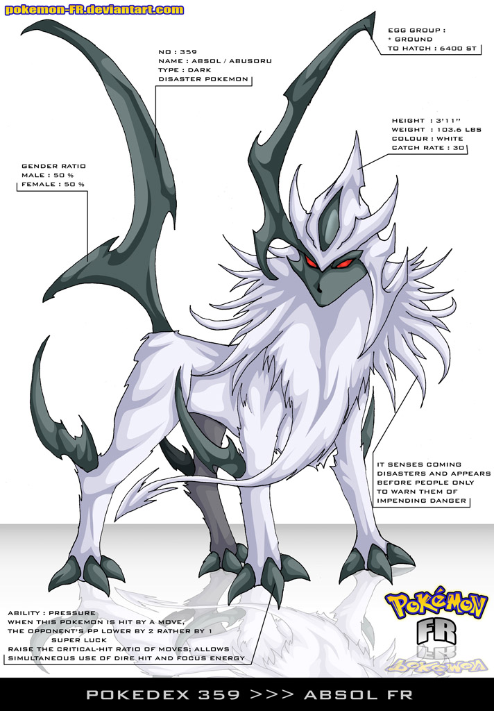 Absol 359 Pokedex 359 - Absol FR by frbrothers86 on DeviantArt