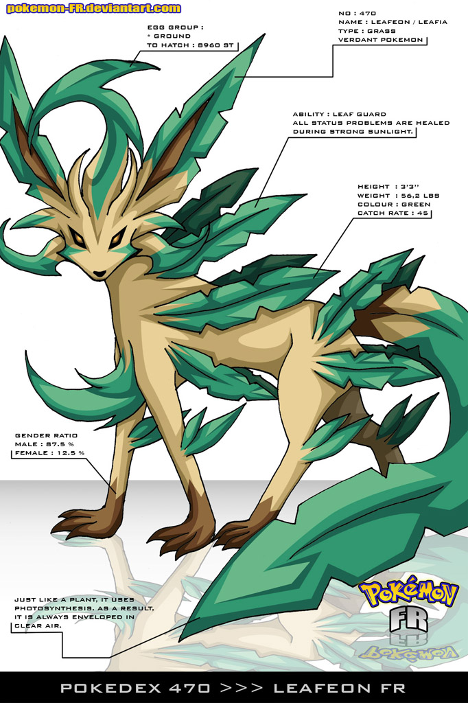 Pokedex 470 - Leafeon FR by Pokemon-FR on DeviantArt