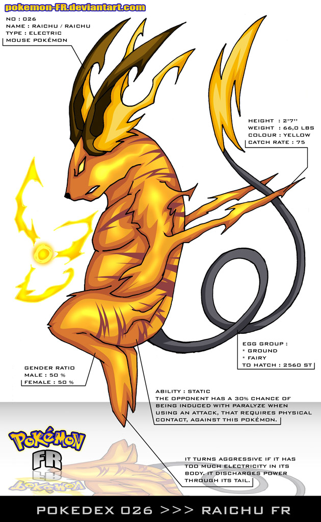 ◓ Pokédex Completa: Raichu (Pokémon) Nº 026