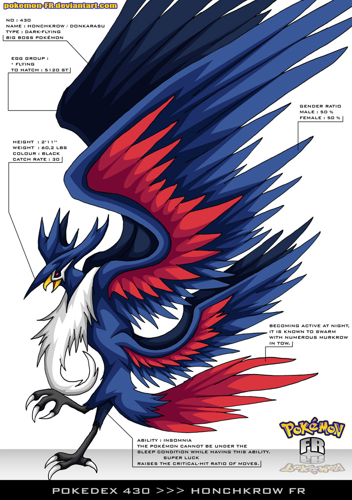 Pokedex 430 - Honchkrow FR