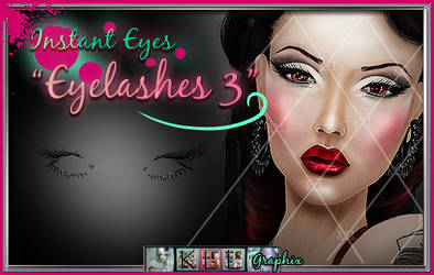 Painted digital overlay stock Eyelashes 3 PSD