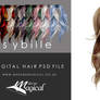 Sybille Painted Instant Hair PSD add on hair stock