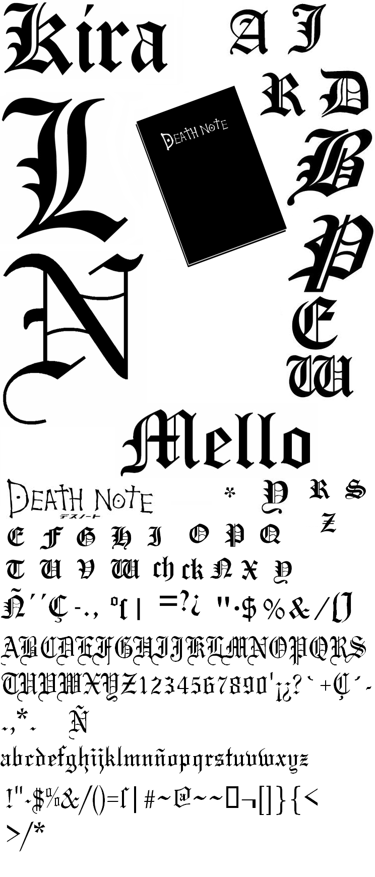 Death Note Lettering Ideas Death Note Letter A
