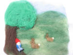 lazy Day felted picture by Elfs-Toyshop