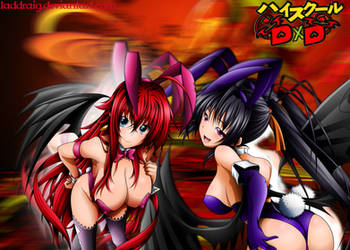 Rias and Akeno in Bunnysuit