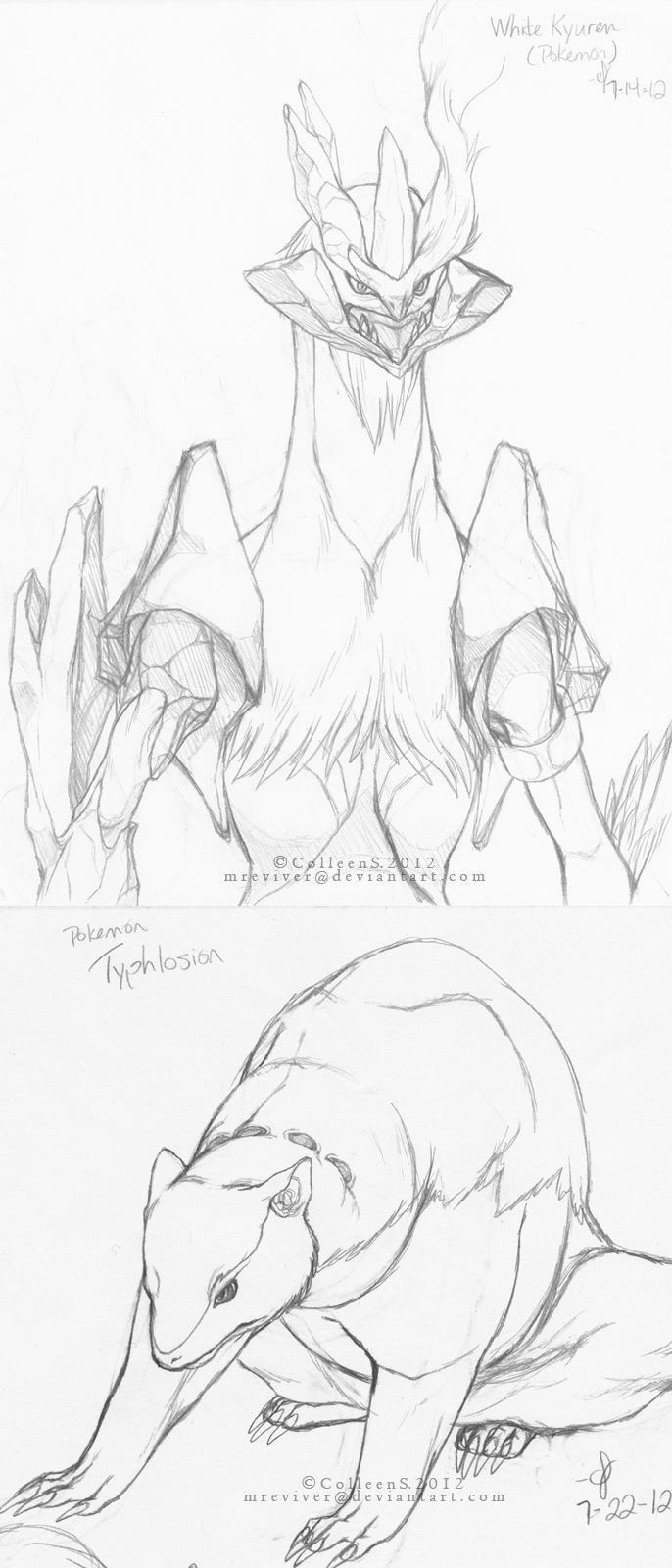 Pokemon: White Kyurem and Typhlosion