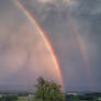 Double rainbow, view from Daljni Vrh to Novo mesto