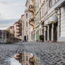 Reflection in the street of Ljubljana