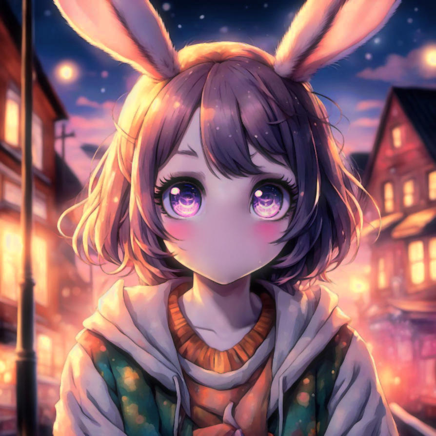 Mouthless Rabbitgirl at Night by BadBlinko on DeviantArt