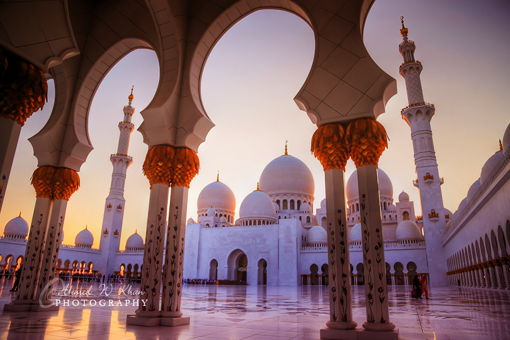 Sunset at Sheikh Zayed Grand Masjid