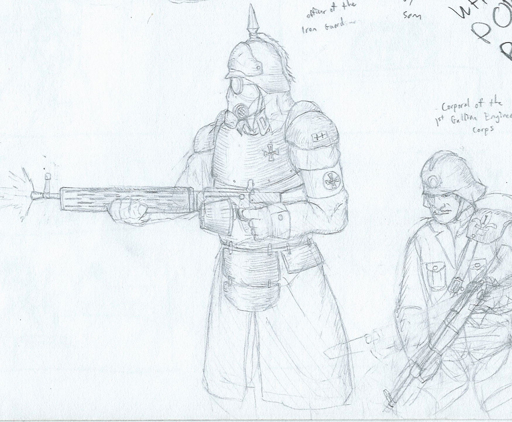 Prussian and 'French' soldier sketch