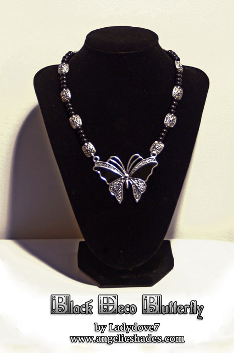 Black Deco Butterfly Necklace