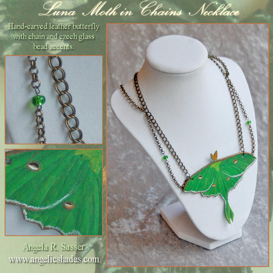 Luna Moth in Chains Necklace
