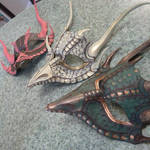 WiP Triplet Dragon Masks by Angelic-Artisan