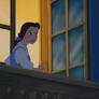 Belle on the balcony
