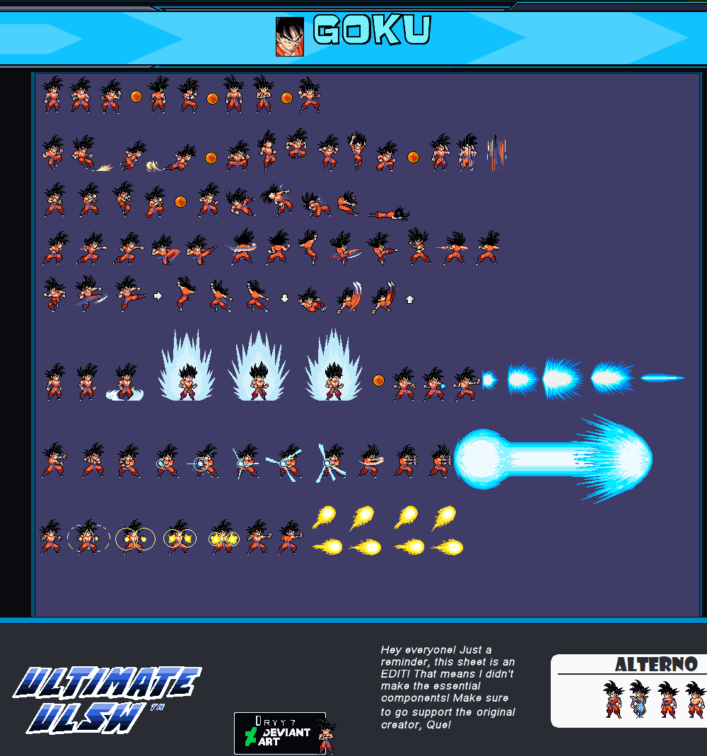 Goku Base (Whis Gi) Sprite Sheet ULSW by Dryy7 on DeviantArt