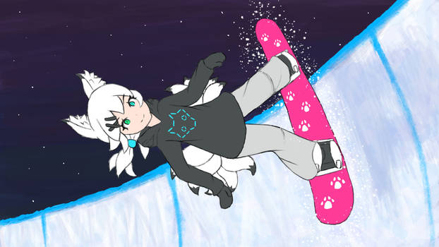 Kitsune snowboarding halfpipe