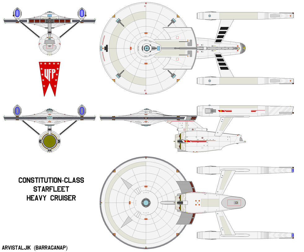 Constitution-class Starship Advanced (TOS AU) by arvistaljik on DeviantArt