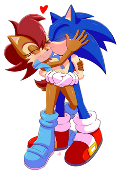 \*Commission*/: Sally Acorn X Sonic The Hedgehog