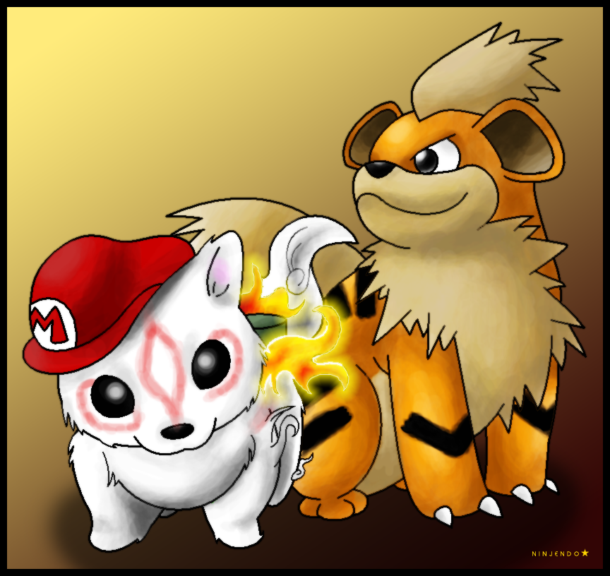 Growlithe and Chibiterasu