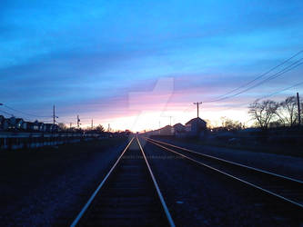 Sun Set By The Rails.