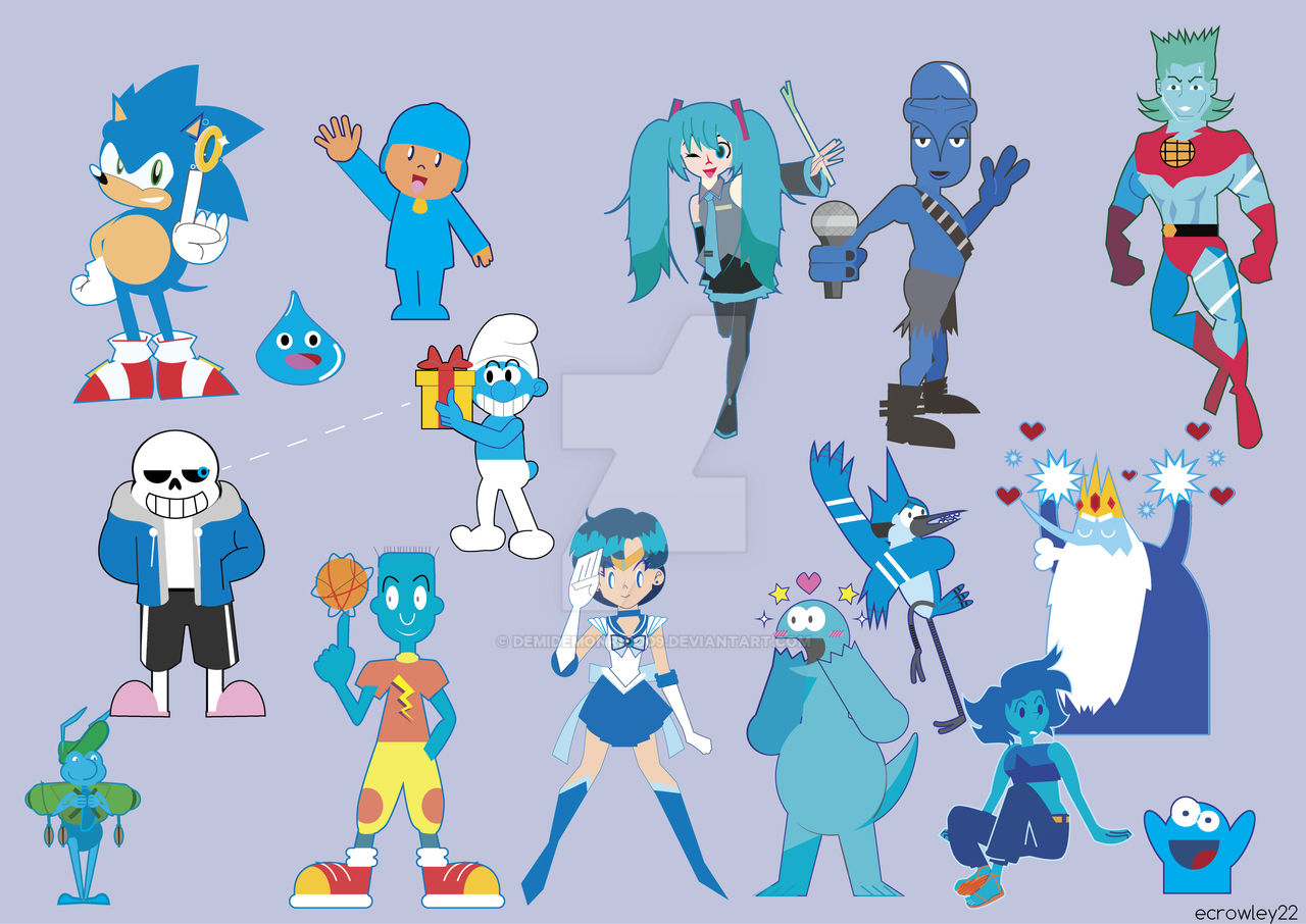 Rainbow of characters Blue by DemiDemonRico09 on DeviantArt