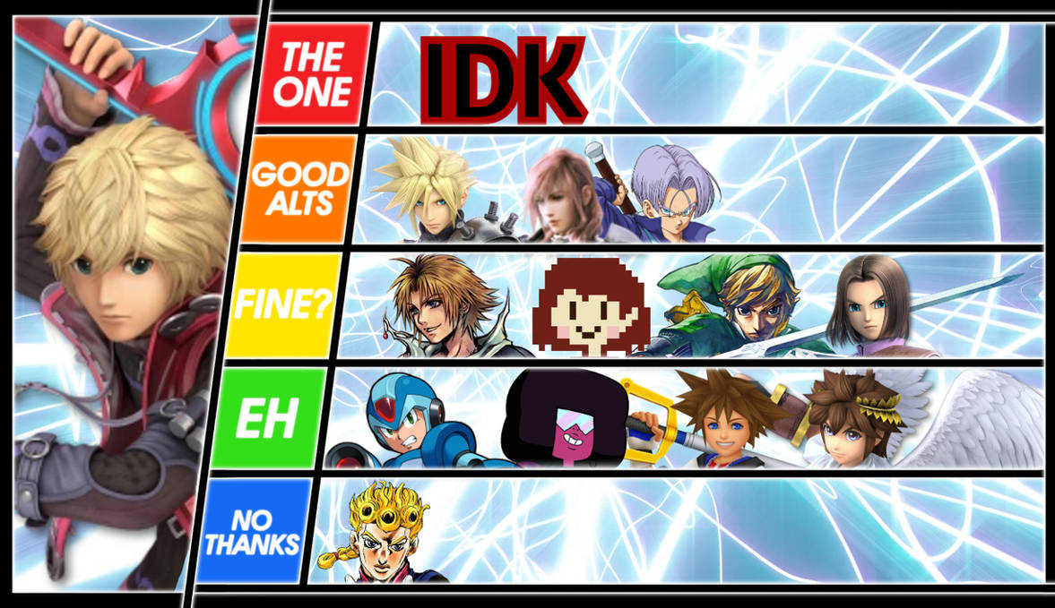 Shulk Death Battle Match Up Tier List by R3dl1on83 on DeviantArt