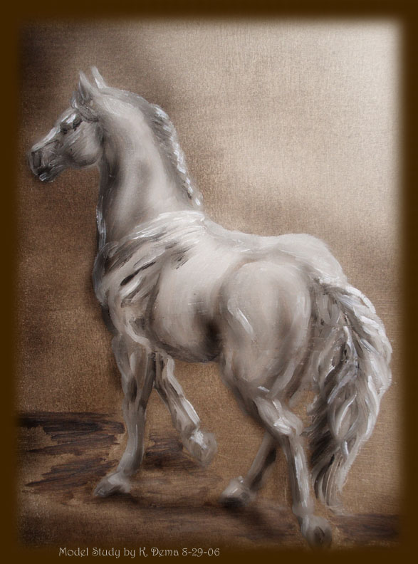 Model horse Oil-raw umber